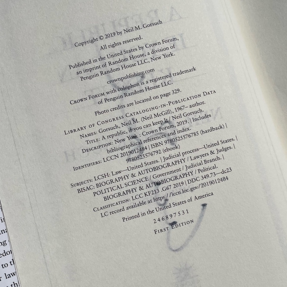 SCOTUS Justice Neil Gorsuch Signed 2019 Book A Republic If You Can Keep It HC/DJ - Picture 5 of 9